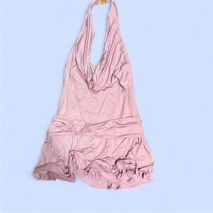 Oh Polly Soft Pink Dress with Waist Detail